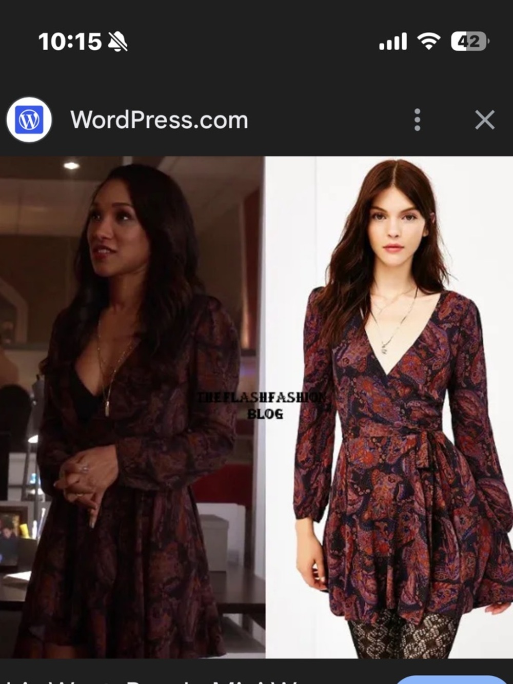 Ecote Paisley Purple Brown True Wrap Mini Dress Dark Romantic Boho M